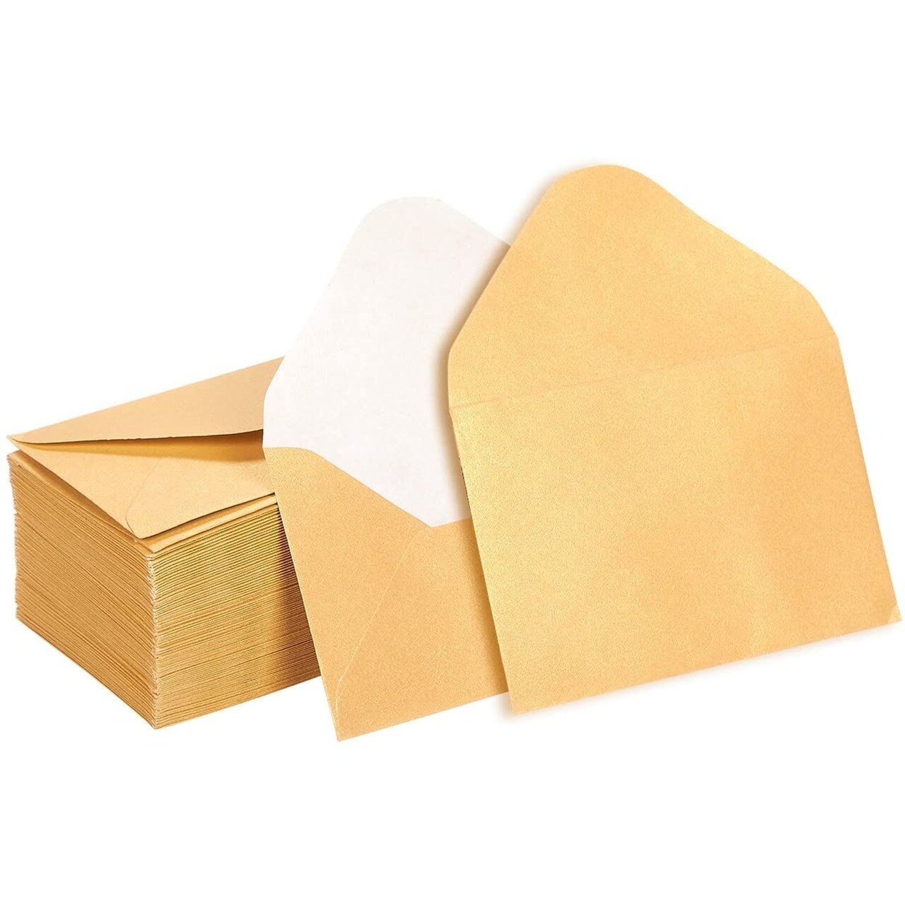 Mini Envelopes - 100-Count Bulk Gift Card Envelopes, Gold Business Card  Envelopes, Bulk Tiny Envelope Pockets for Small Note Cards, 4 x 2.7 Inches